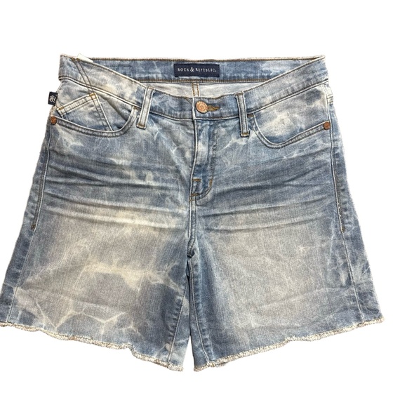 Rock & Republic Pants - Rock & Republic Womens 10 Shorts Tie Dye Distressed Frayed Hem Soft Denim Trendy